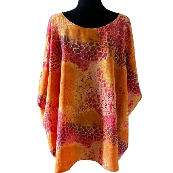 Hutton Wilkinson Women’s Reversable Handkerchief Top Orange Size 1X - Picture 5 of 9
